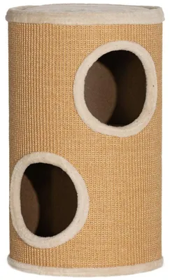 Obrázek produktu pro Kočičí věž s toaletou pro kočky a škrabadlem | Barva: Hnědá + Béžová | Rozměry: 35x35x60 cm