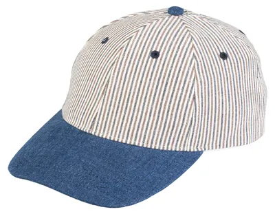 Fiebig sommerlich gestreifte Baseballcap mit farblich abgesetzem Schild  in blau