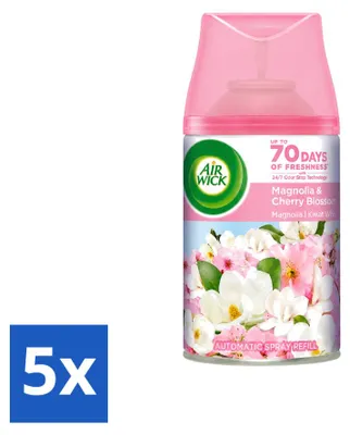 Immagine prodotto di 5 ricariche per diffusore automatico Air Wick Freshmatic - Magnolia e fiori di ciliegio - 250 ml - Confezione  - 5 pezzi
