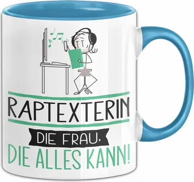 Produktbild von Raptexterin Geschenk Tasse Becher Die Frau Die Allen Kann Geschenkidee für eine Raptexterin Lustig (Blau)