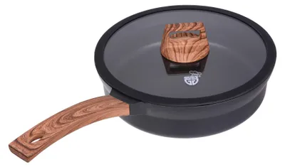 Produktbild von GRÄWE Bratpfanne 28 cm HOHER Rand mit Glasdeckel, Serie Alu-Line