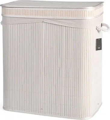 Produktbild von H&H rechteckiger Wäschekorb aus Bambus cm 52x32x60 h