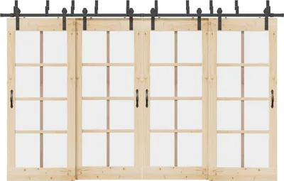 Immagine prodotto di vidaXL Set di ferramenta per porte scorrevoli 366 cm acciaio nero