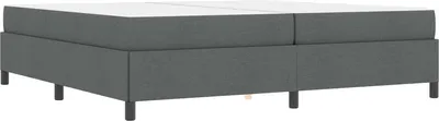 Image de vidaXL Lit Boxspring gris foncé 200 x 200 cm Tissu