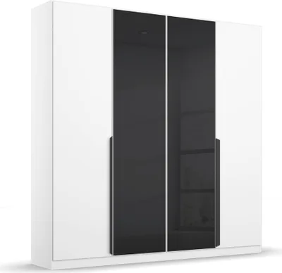 Produktbild von Drehtürenschrank Artemis | mit Glastüren | alpinweiß / basalt grau