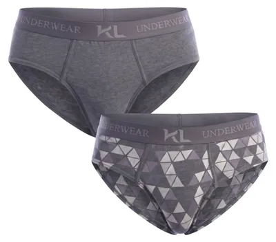Imagen del producto de Paquete de 2 calzoncillos básicos Kisses&Love para hombre, modelo KLS2, confeccionados en tejido transpirable