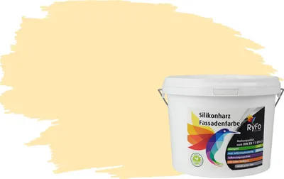Produktbild von RyFo Colors Silikonharz Fassadenfarbe Lotuseffekt Trend Honiggelb 3l - bunte Fassadenfarbe, weitere Gelb Farbtöne und Größen erhältlich, Deckkraft Klasse 1