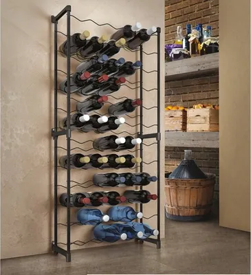 Image de Tomado-Metaltex Barbera Support à vin pour 50 bouteilles 108X50X26 Cm Noir