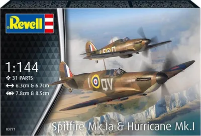 Produktbild von Revell Supermarine Spitfire Mk.Ia & Hawker Hurricane Mk.I 1:144