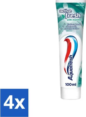 Immagine prodotto di Dentifricio Aquafresh - Detergente rinfrescante - Mentolo - 100 ml - Confezione risparmio - 4 pezzi