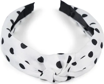 Produktbild von styleBREAKER Damen Haarreif mit Punkten & Knoten | breiter Retro Haarreifen (5 cm) im 50er Jahre Rockabilly Style | flexibler Polka Dot Kopfschmuck für Party & Alltag