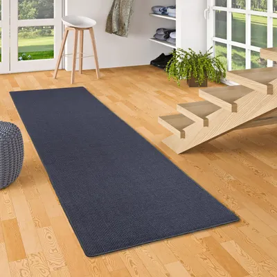 Produktbild von Sisal Natur Läufer Teppich Astra Blau, Größe:100x100 cm