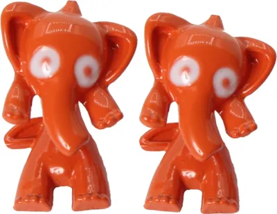 Produktbild von 3D Elefant Elephant Ohrstecker Ohrringe in der Farbe Orange