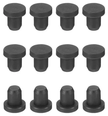 Silikon-Gummistopfen 12 Stück, 5–5,5 mm, schwarz, flexibel