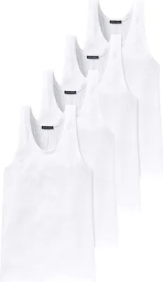 Produktbild von Schiesser 4er Pack Baumwolle Essentials Authentic Unterhemd / Tanktop Flexibel und formstabil, Feines Muster, Elastisches Material