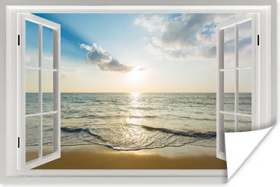 Produktbild von MuchoWow® Poster Aussicht - Sonne - Meer 120x80 cm - Bilder