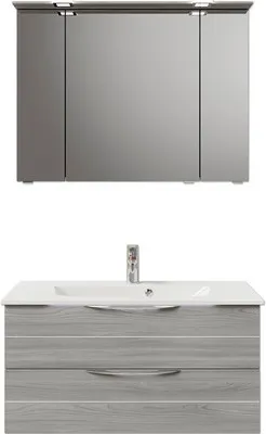 Produktbild von Pelipal Badmöbel-Set Sunline 300 BxHxT 97 x 200 x 48 cm Frontfarbe sangallo grau Badmöbel-Set mit Waschtisch Mineralmarm