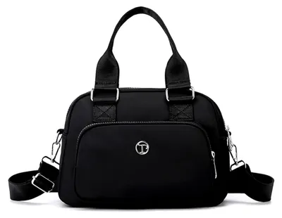 Produktbild von Handtasche Messenger Bag Damen Casual Schultertasche Nylon Wasserdicht Leichte Umhängetasche Multi-Tasche Handtasche Reise Schwarz