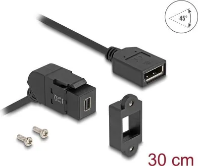 Produktbild von DeLOCK 67155, Mini DisplayPort, DisplayPort, 0,3 m, Schwarz