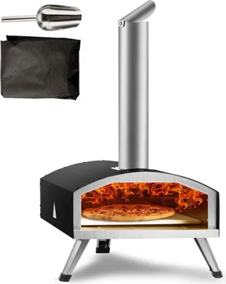 Immagine prodotto di Forno per pizza da esterno – A legna – Pietra refrattaria – Fino a 300 °C – Paletta per pizza inclusa