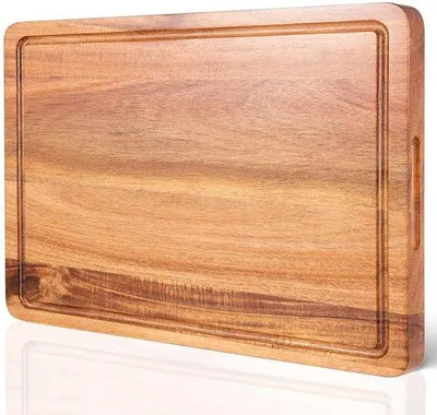 Image de Planche à découper en bois - Bois d'acacia - Réversible - Pièce unique