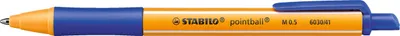 Obrázek produktu pro Zatahovací biro - STABILO pointball - Jednoduché pero - modré