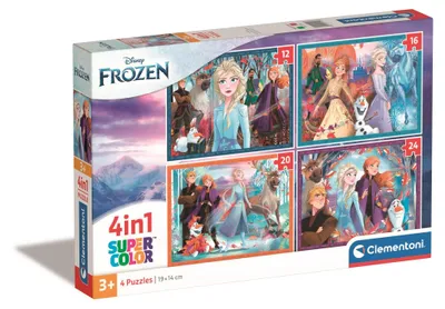 Obrázek produktu pro Clementoni Puzzle 4v1 SuperKolor Frozen 21518 - Puzzle pro děti