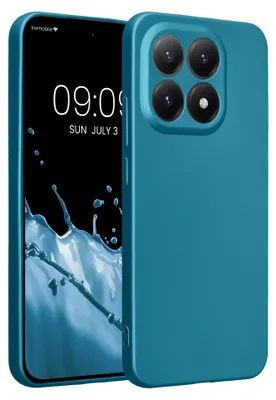 Produktbild von kwmobile Handyhülle für Xiaomi 15T Hülle - weiche Silikon Case metallisch schimmernd - Schutzhülle Cover - Metallic Karibikblau