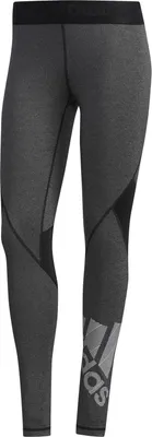 Immagine prodotto di Leggings da donna Adidas Alphaskin Long Heathered Badge Grigio