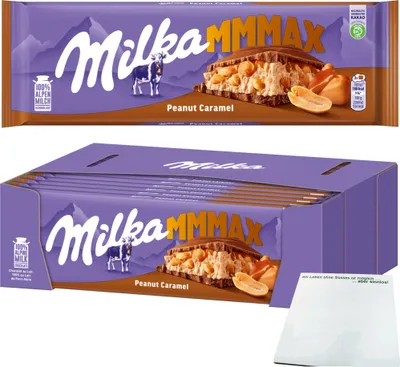 Produktbild von Milka Tafelschokolade Peanut-Caramel Großtafel VPE (12x276g Tafel) + usy Block