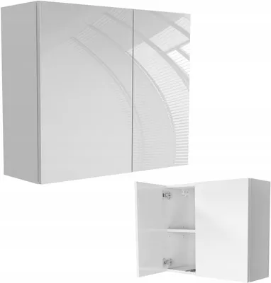 Zdjęcie produktu dla wisząca szafka łazienkowa 70 mat biała połysk 70x60 (40+30)