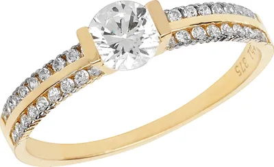 Produktbild von Eleganter 9 Karat (375) Gold Damen - Ring mit Zirkonia, 49 (15.6); TRS11271RSJ