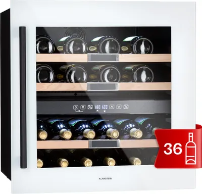 Zdjęcie produktu dla KlarsteinVinsider 36, chłodziarka do wina, 2 strefy chłodzenia, 5-22°C, 85 l, 36 butelek