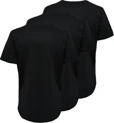 Produktbild von ONLY and SONS T-Shirt Herren ONSMATT LONGY TEE 3-PACK schwarz M