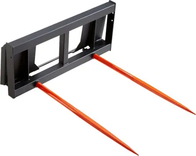 Produktbild von Frontladerzinken 1360kg Gewichtskapazität - Ballenzinken Federstahl - Ballenspieß - Ballentransportgabel mit zwei 124cm Spießen - Schwerlastzinken - Kompatibel mit Kompaktladern und Traktoren