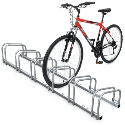 Produktbild von VOUNOT® Fahrradständer für 6 Fahrräder, Boden und Wandmontage,Silber