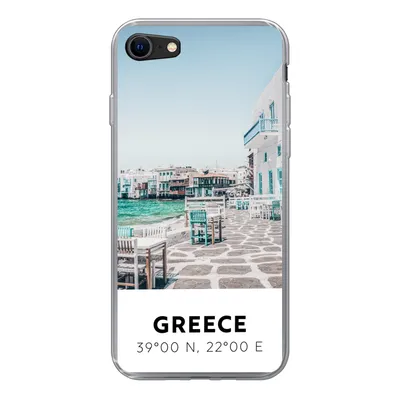 Produktbild von MuchoWow® Handyhülle Schutzhülle Hülle für iPhone 7 Griechenland - Meer - Blau Silikon Softcase Handy Hülle - Kartenhalter