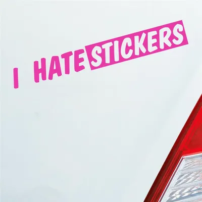 Produktbild von Auto Aufkleber I Hate s Lustig 19x25 cm Pink Sticker Heckscheibenaufkleber