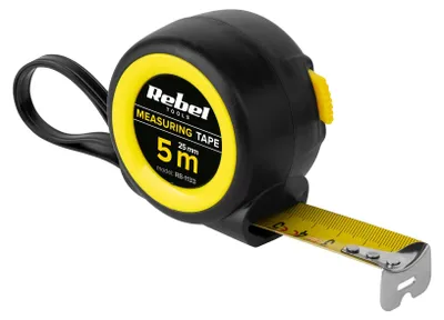 Produktbild von Professioneles robustes Massband mit Aufrollsystem 5m, Breite 25 mm Rebel RB-113