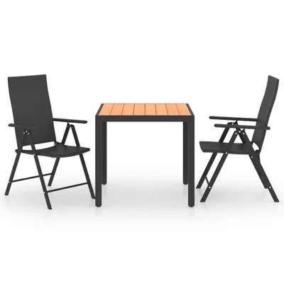Produktbild von vidaXL 3-tlg. Garten-Essgruppe Schwarz und Braun