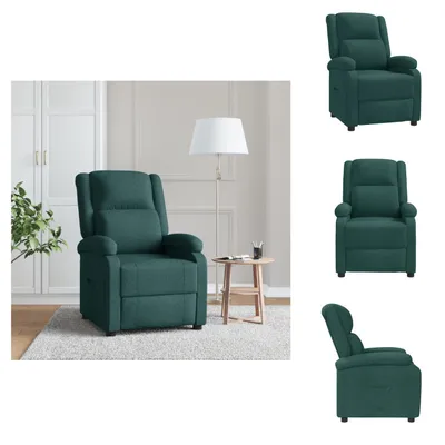 Image de vidaXL Fauteuil relax vert foncé Tissu - Fauteuil