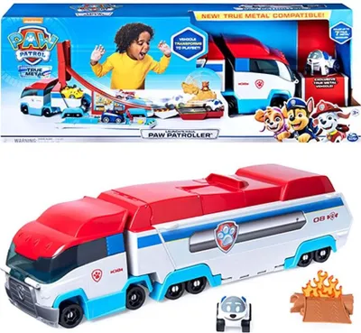Zdjęcie produktu dla PAW Patrol – Centrum Dowodzenia PAW Patroller z Robodogiem, kompatybilne z pojazdami metalowymi True Metal