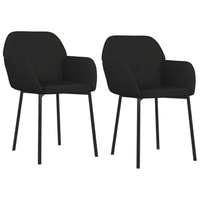 Produktbild von Esszimmerstühle 2 Stk. Schwarz Samt