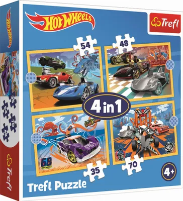 Obrázok produktu pre Trefl TREFL HOT WHEELS Puzzle 4 in 1 set