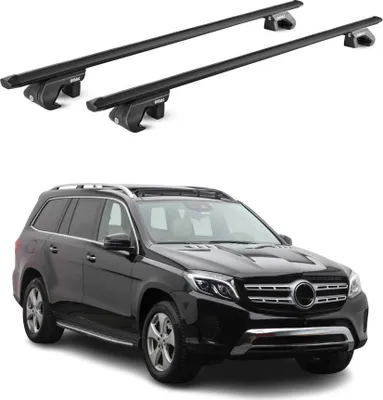 Produktbild von Dachträger Grundtäger für Mercedes GLS X166 2016-2019 90kg Alu Schwarz 2 tlg ABE