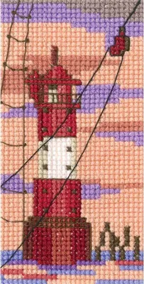Produktbild von RTO Kreuzstich Set "Leuchtturm" EH360, Zählmuster, 5,5x10,5 cm