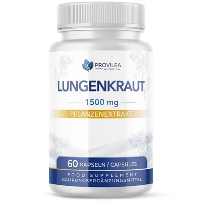 Produktbild von Provilea Lungenkraut Kapseln | Reine Pflanzenkraft | Einfache Anwendung | 60 Kapseln