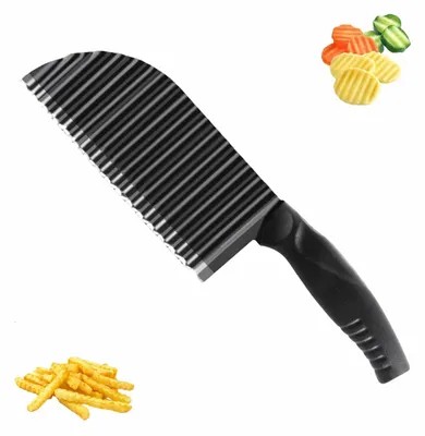 Wellenschliffmesser aus Edelstahl für Pommes, Gemüse und Obst