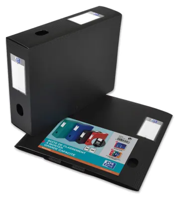 Produktbild von Oxford 400094580, 600 Blätter, Schwarz, Polypropylen (PP), A4, 8 cm, 333 mm