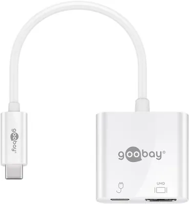 Obrázok produktu pre Goobay 62110, Kábel, USB 3.2 Gen 1 (3.1 Gen 1) Type-C, Biela, 60 Hz, HDMI, USB 3.2 Gen 1 (3.1 Gen 1) Type-C, Akrylonitrilbutadienstyren (ABS), Polyvinylchlorid (PVC)